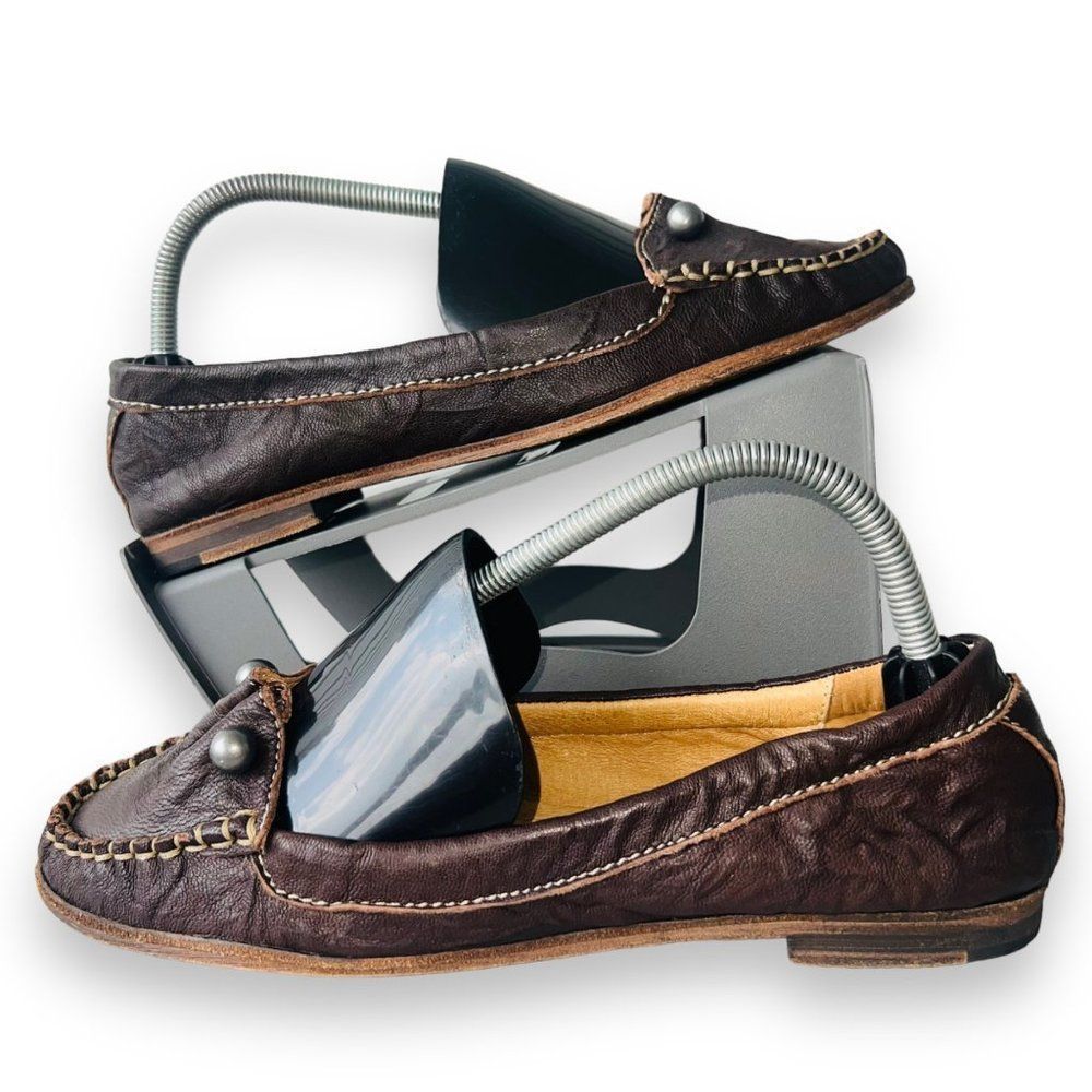 Lucchese Boot Company Spirit Brown Leather Slip-on Loafers Women's 8.5M